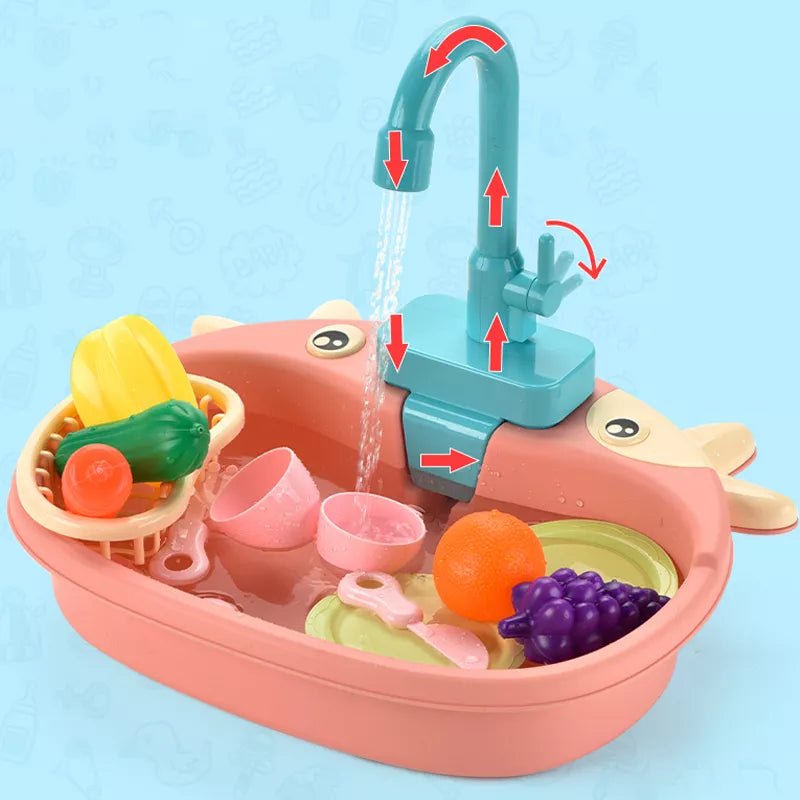 Electric Dishwasher Kids Kitchen Toy - Pretend Play Set