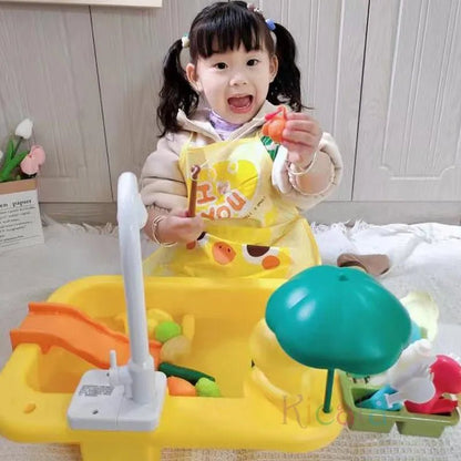 Electric Dishwasher & Sink Toy - Kids' Play Kitchen with Accessories
