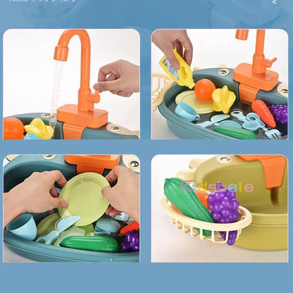 Electric Dishwasher Kids Kitchen Toy - Pretend Play Set