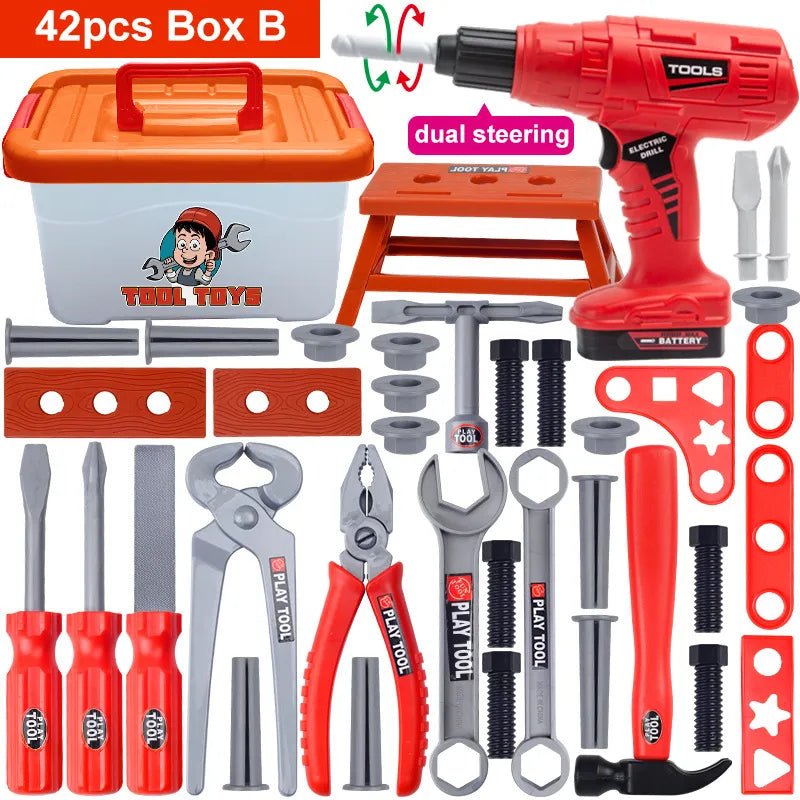 Kids Electric Toy Drill Tool Set: Pretend Construction Play
