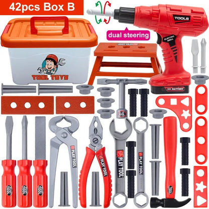 Kids Electric Toy Drill Tool Set: Pretend Construction Play