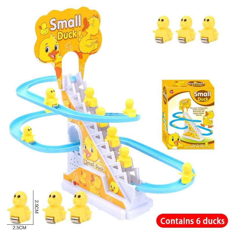 Electric Duck Track Rail Toy - LED Musical Slide Coaster for Kids