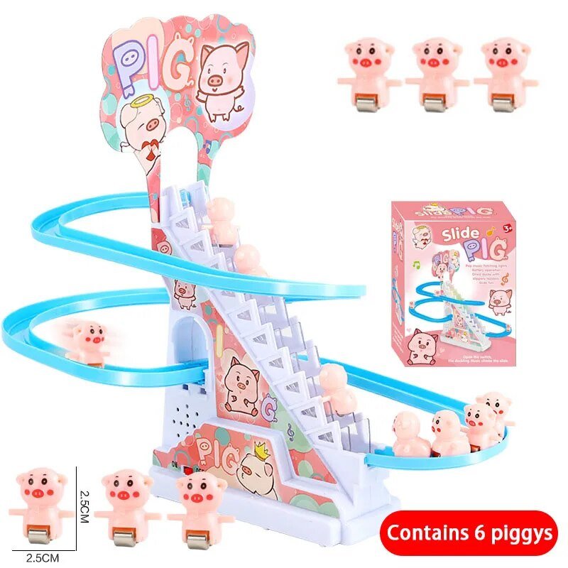 Electric Duck Track Rail Toy - LED Musical Slide Coaster for Kids