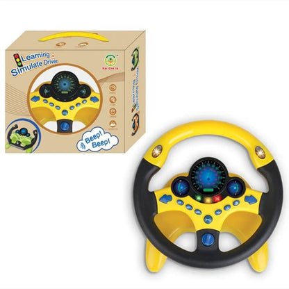 Electric Simulated Steering Wheel Toy - Light & Sound for Toddlers