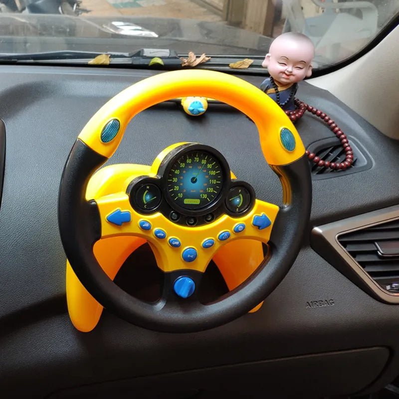 Electric Simulated Steering Wheel Toy - Light & Sound for Toddlers