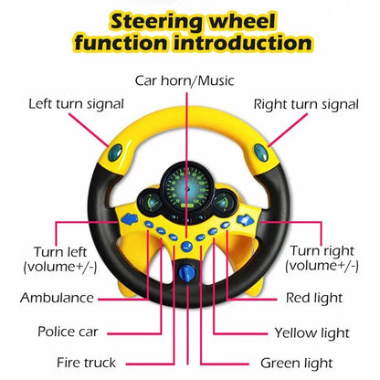 Electric Simulated Steering Wheel Toy - Light & Sound for Toddlers