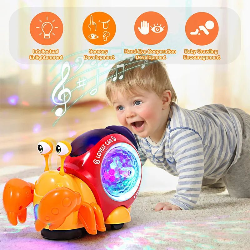 Electronic Crawling Crab: Glowing Music Toy for Kids