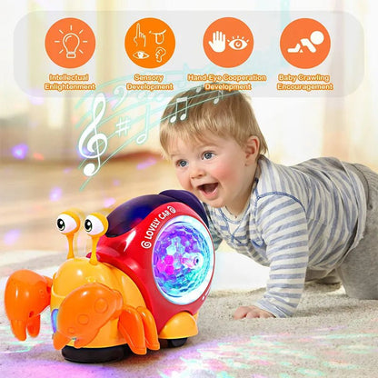 Electronic Crawling Crab: Glowing Music Toy for Kids