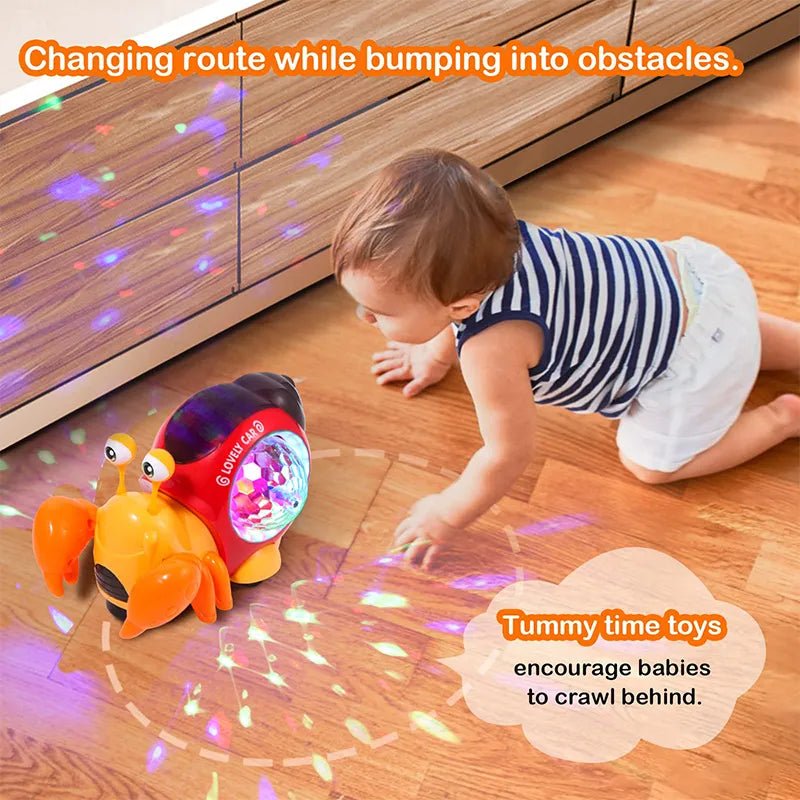 Electronic Crawling Crab: Glowing Music Toy for Kids