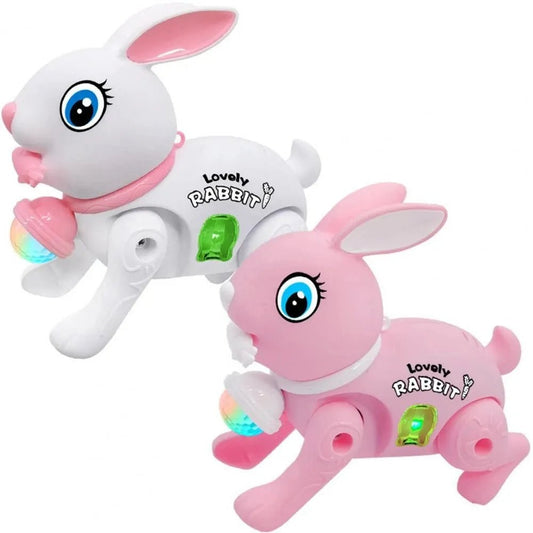 Electronic Walking Rabbit Toy with Music and Light, Baby Crawler