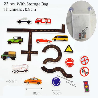 Soft EVA Rail & Traffic Bath Toys - Educational Suction Water Toys for Kids