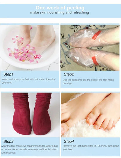 6pk Exfoliating Foot Masks - Peeling, Moisturizing Spa