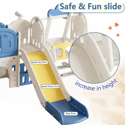 Toddler 11-in-1 Indoor/Outdoor Slide with Hoop – Extra-Long