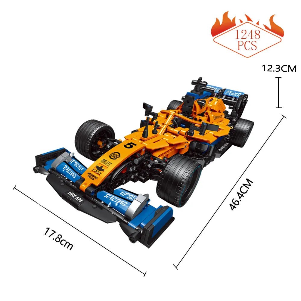 F1 Formula RC Racing Car, 1089pcs High-Tech Building Blocks Set