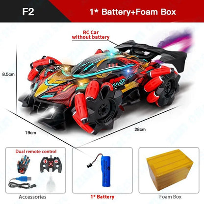 F2 RC Drift Car with Music, LED Lights, 2.4G, Gesture Control