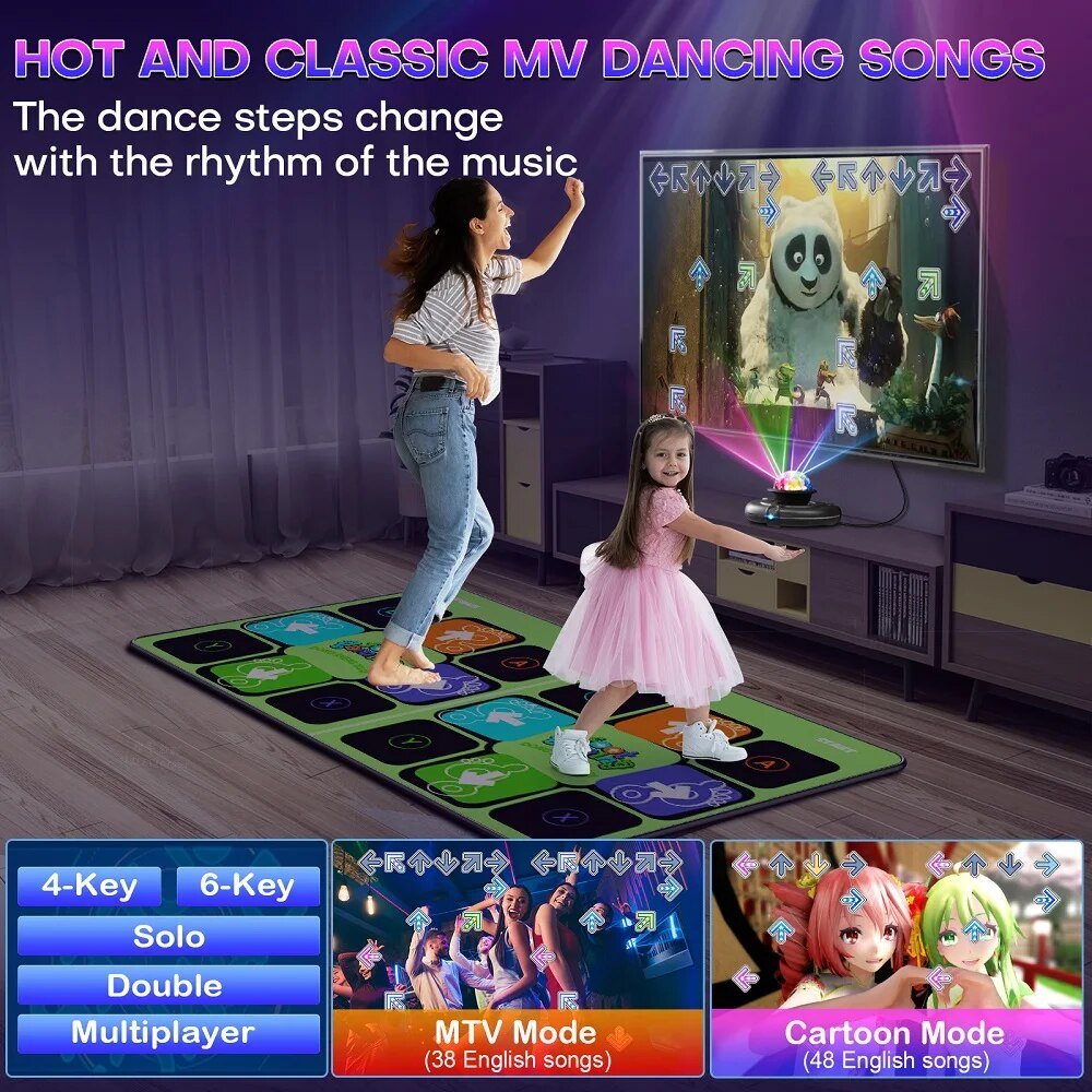 Family TV/PC Dance Mat Game with Wireless Double Controller