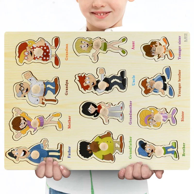 Montessori Wooden Puzzle Boards - 3D Jigsaw for Kids