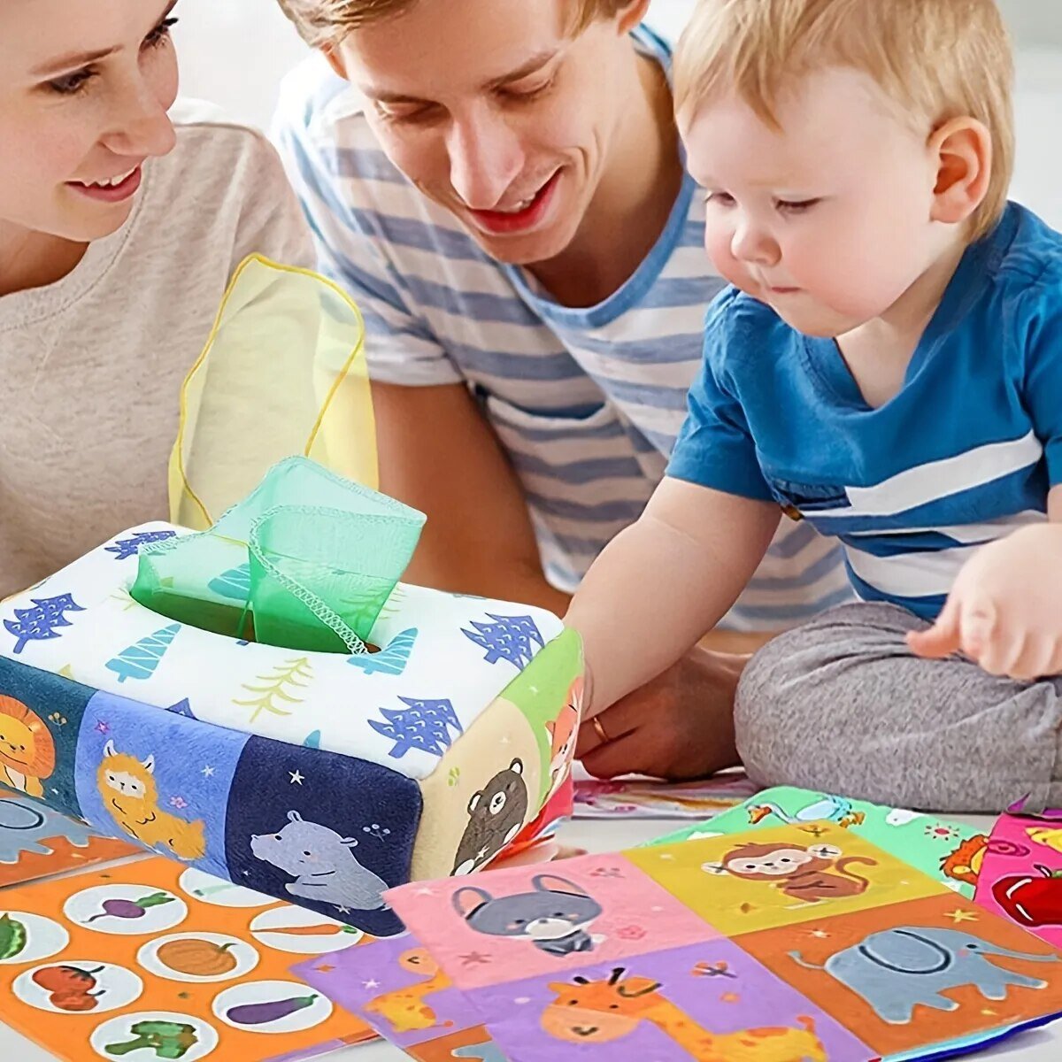 Montessori Magic Tissue Box - Sensory & Learning Toy for Baby Finger Exercise