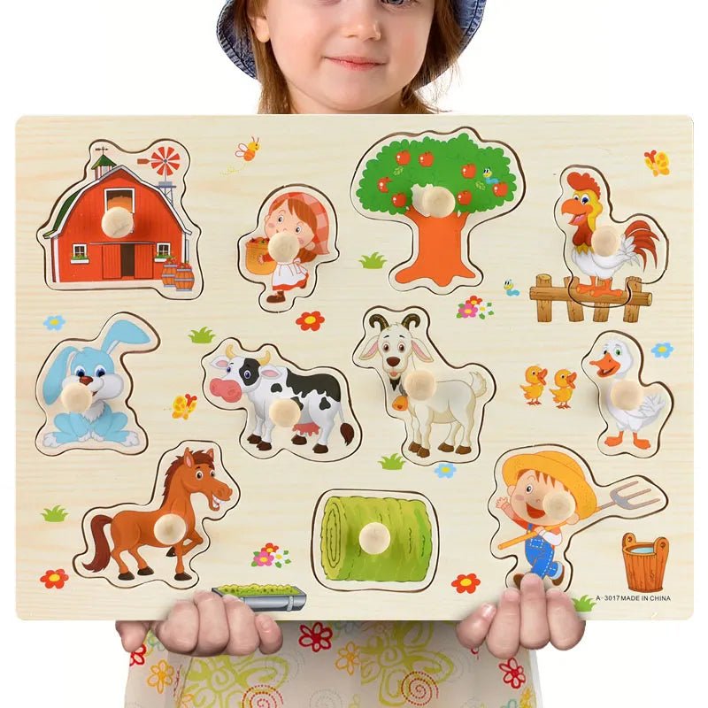 Montessori Wooden Puzzle Boards - 3D Jigsaw for Kids