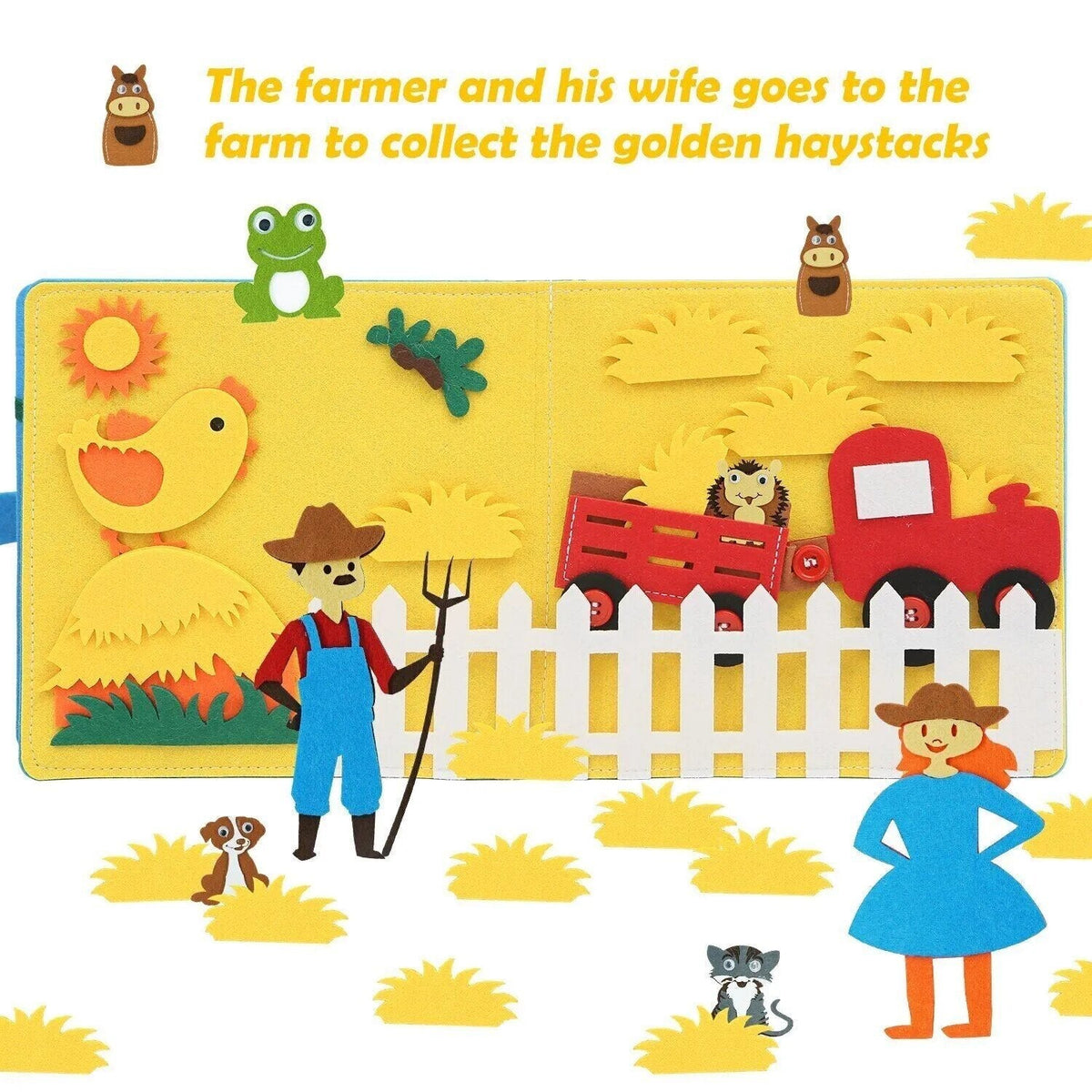 Farm Animal Storytelling Busy Board: Montessori Sensory Toy