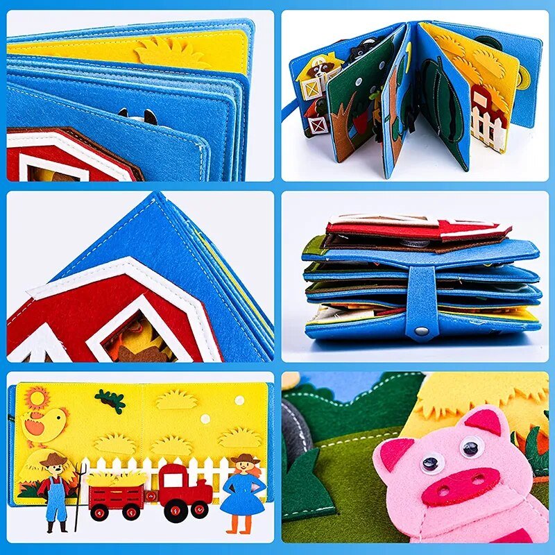 Farm Animal Storytelling Busy Board: Montessori Sensory Toy