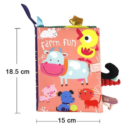 Cartoon Animal Tail Cloth Book: Educational Toy for Babies 0-12 Months