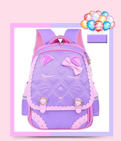Fashion Sweet Cat Girl's School Bags Waterproof Cartoon Pattern