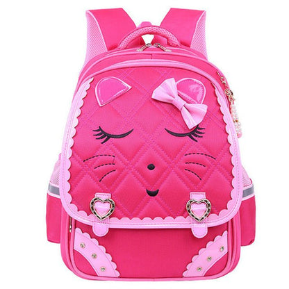Fashion Sweet Cat Girl's School Bags Waterproof Cartoon Pattern