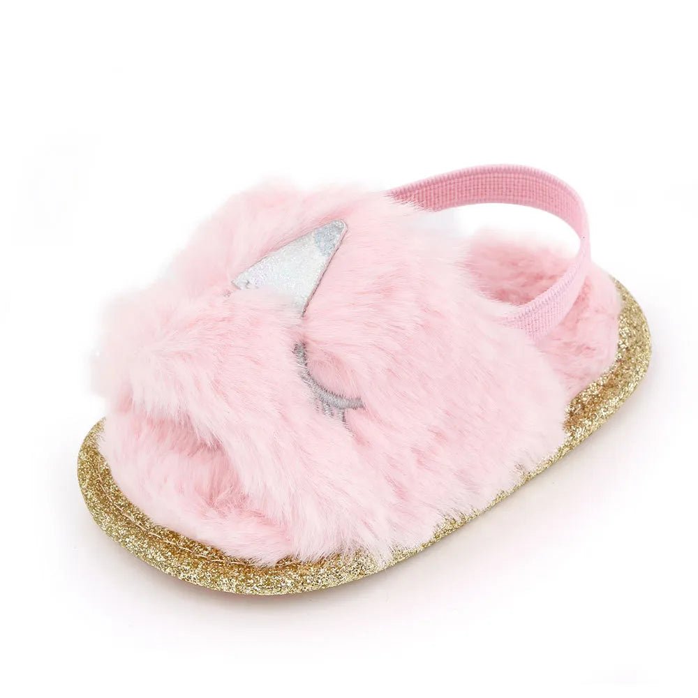 Faux Fur Fashion Baby Shoes (Leopard, First Walker, 0–24M)
