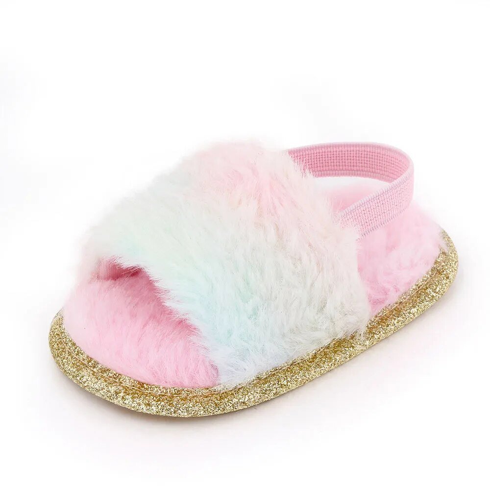 Faux Fur Fashion Baby Shoes (Leopard, First Walker, 0–24M)