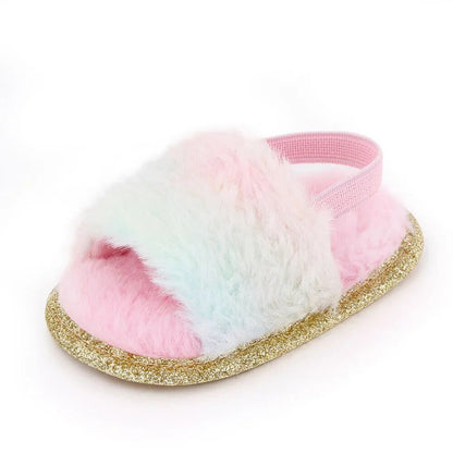 Faux Fur Fashion Baby Shoes (Leopard, First Walker, 0–24M)