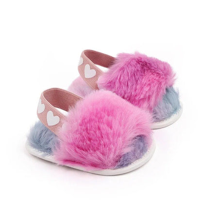 Faux Fur Fashion Baby Shoes (Leopard, First Walker, 0–24M)