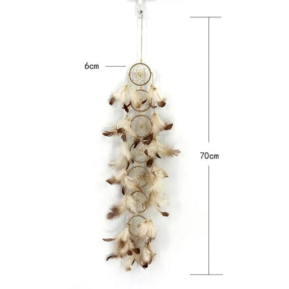 Handmade Indian Dream Catcher with Rattan & Feathers