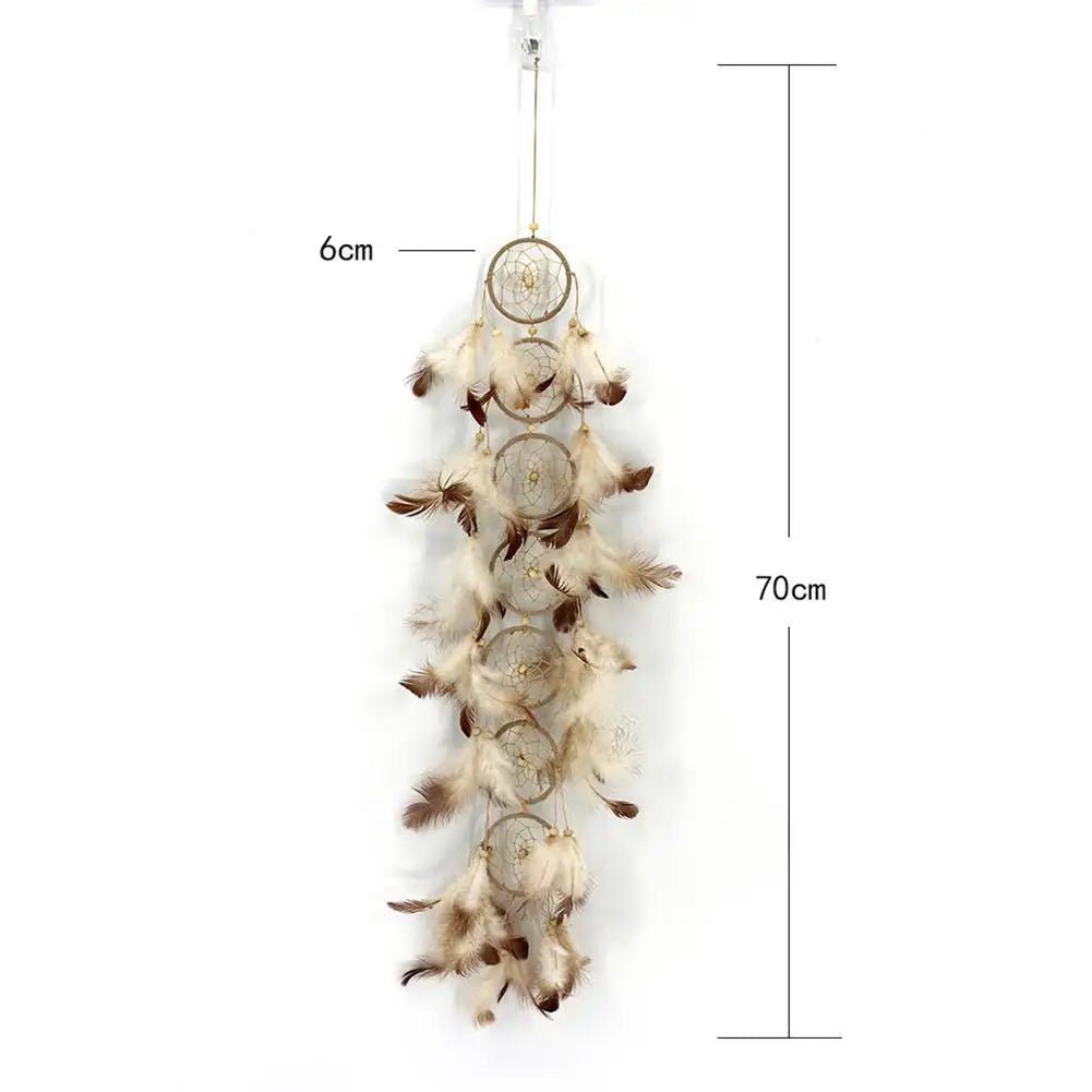 Handmade Indian Dream Catcher with Rattan & Feathers