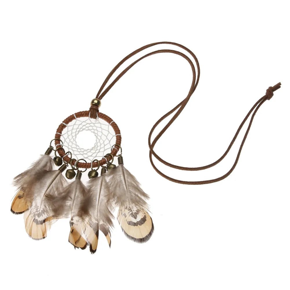 Handmade Indian Dream Catcher with Rattan & Feathers