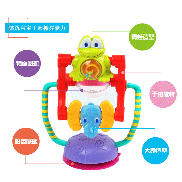 Three-Color Rotating Ferris Wheel Baby Rattle with Suction Cup