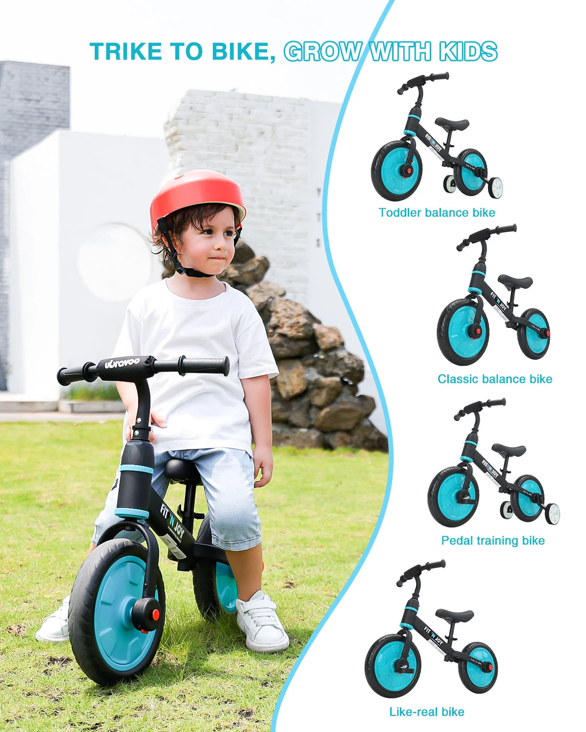 UBRAVOO Fit ’n Joy 4-in-1 Toddler Training Bike (JL-101)