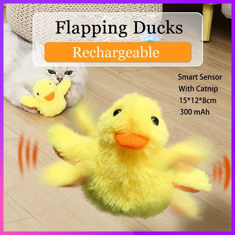 Flapping Duck Cat Toy, Electric, Catnip-Infused, Interactive Plush