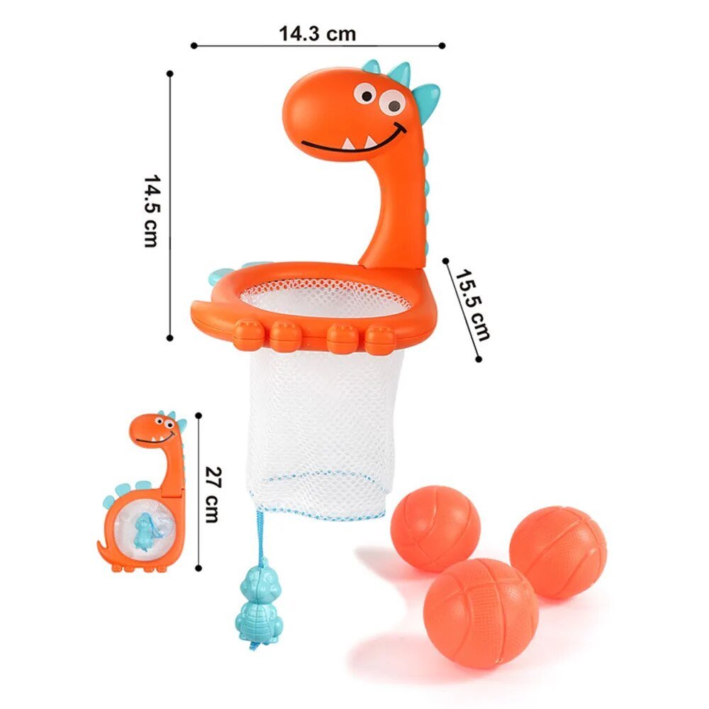 Bath Basketball Hoop & Balls Set - Cute Whale Toy for Toddler Bath Time