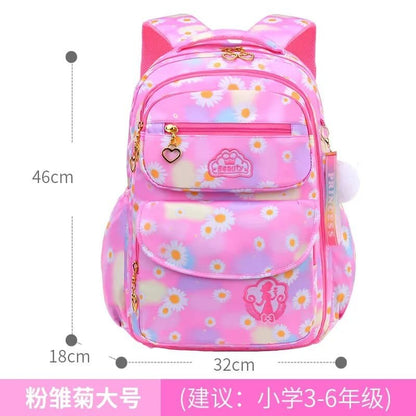 Orthopedic Girls' Primary School Backpack: Gradient Color, Large Capacity