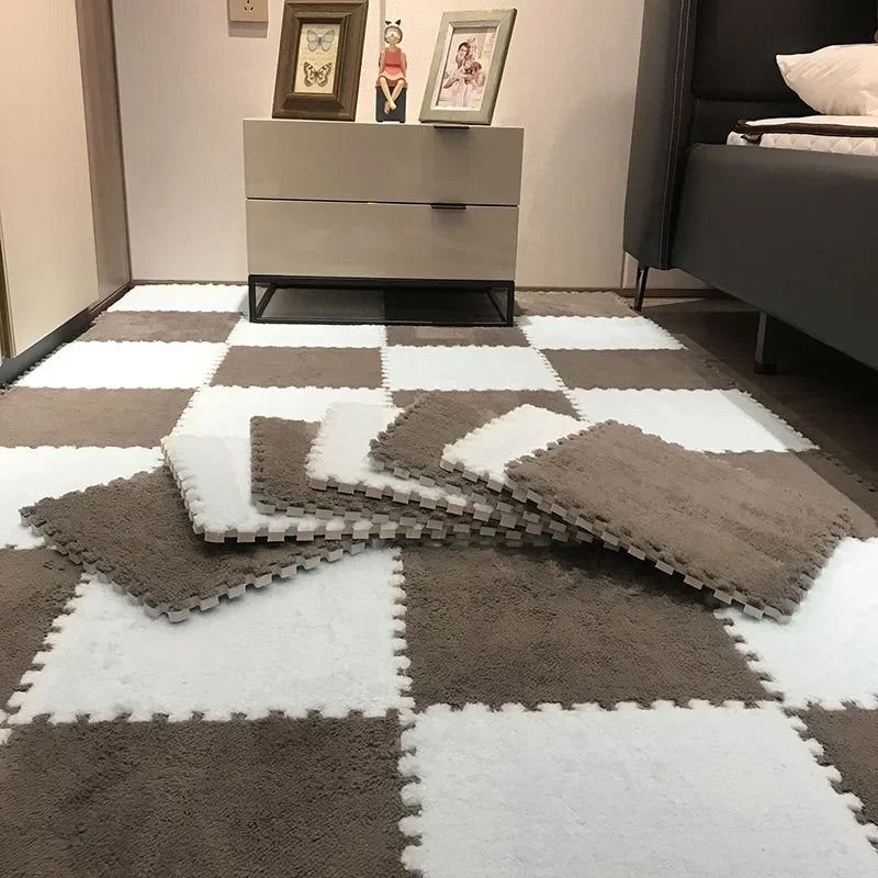 Soft Plush Interlocking Kids Play Mat Tiles – 30×30 cm