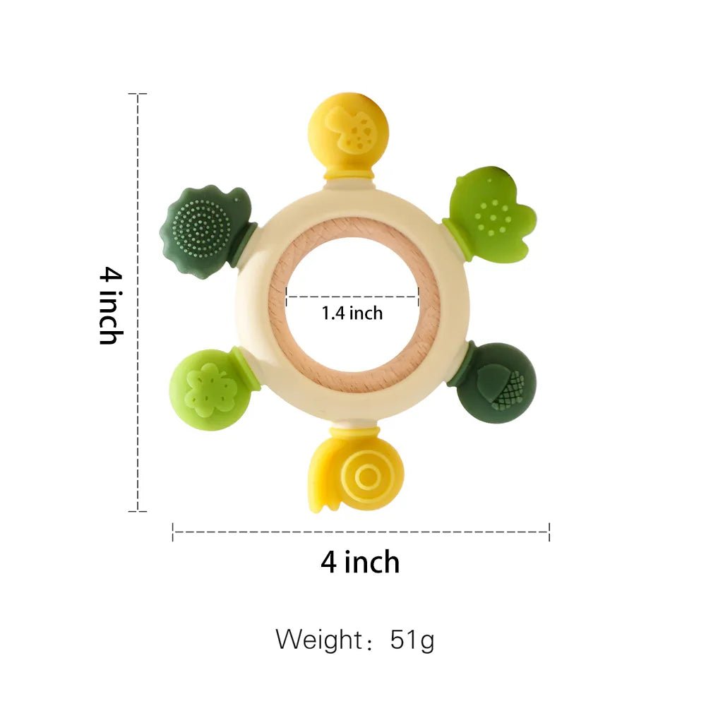 1PC Koala & Elephant Silicone Teether Handbell Rattles