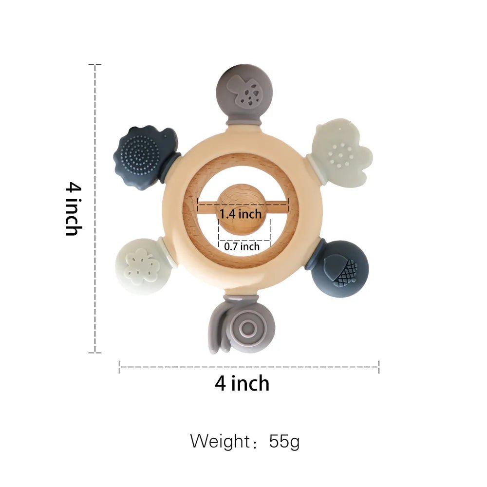 1PC Koala & Elephant Silicone Teether Handbell Rattles
