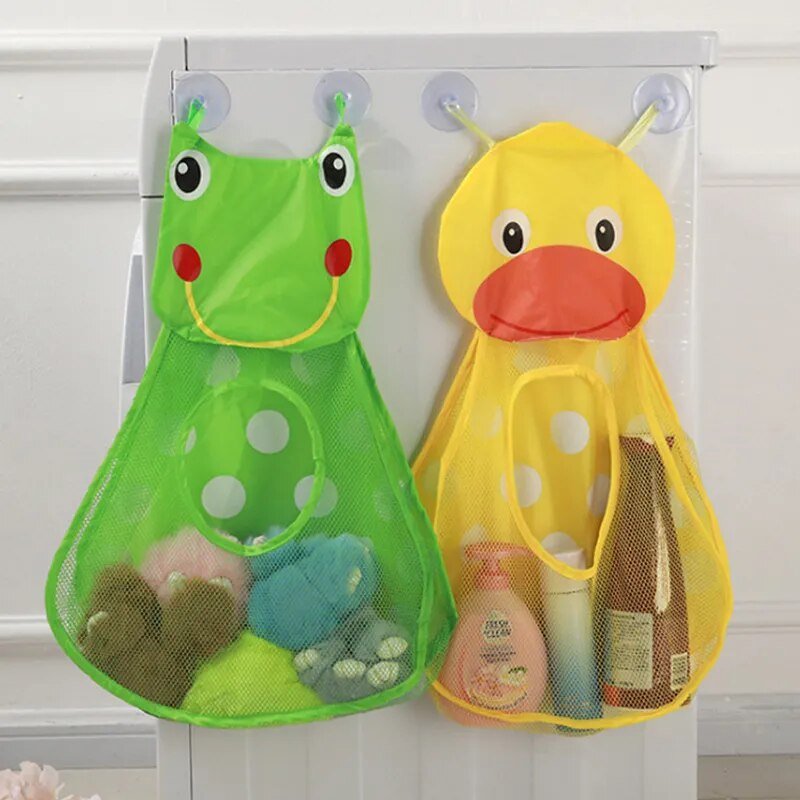 Duck & Frog Baby Shower Net Toy Storage, Suction Cup Organizer