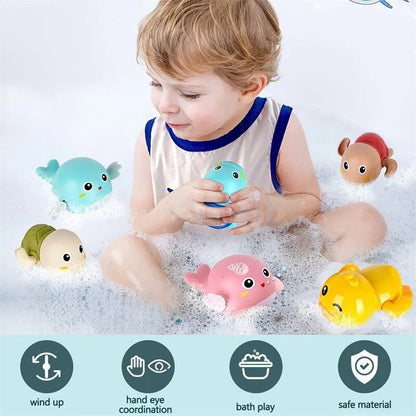 Cute Frogs Clockwork Swimming Bath Toy for Babies