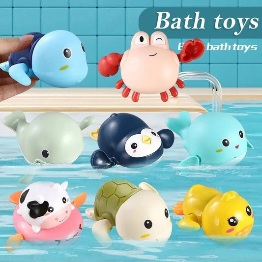 Cute Frogs Clockwork Swimming Bath Toy for Babies