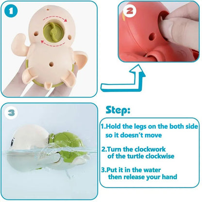Cute Frogs Clockwork Swimming Bath Toy for Babies