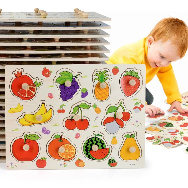 Montessori Wooden Puzzle Boards - 3D Jigsaw for Kids