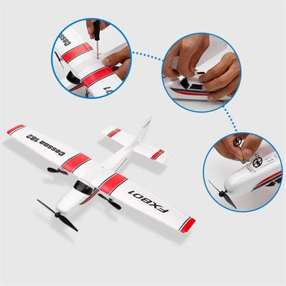 FX801 EPP Foam 2CH RC Plane, 2.4G Remote, Children's Aircraft Toy