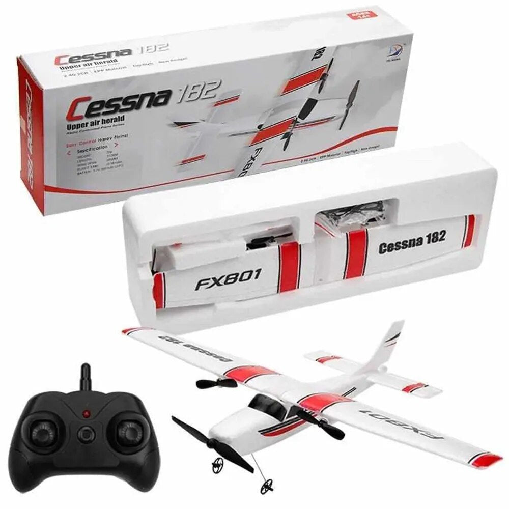 FX801 EPP Foam 2CH RC Plane, 2.4G Remote, Children's Aircraft Toy